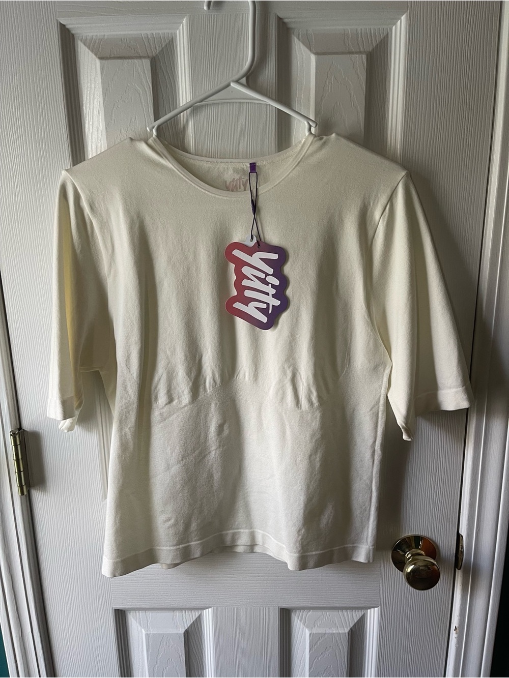 YITTY Cream Smooth As Hell Lounge Tee with Gradient Tag